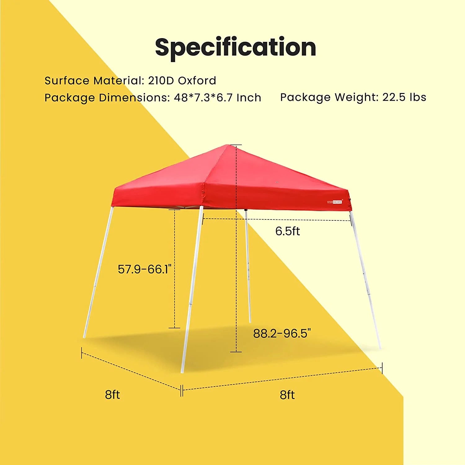 Red 8 x 8 Feet Pop Up Canopy Tent F953