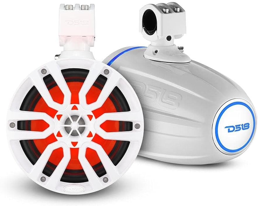 8" Marine Towers with Integrated RGB LED Lights, 375 W Max 125 W RMS 4 Ohms (Pair) V167