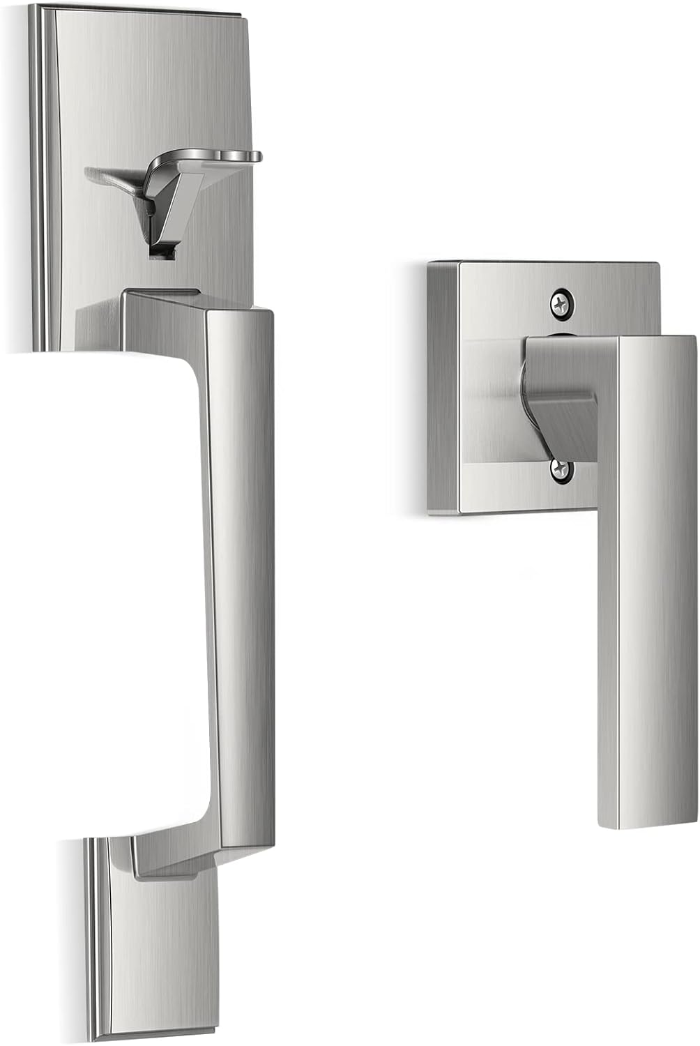Satin Nickel Single Cylinder Door Handleset Pack of 2 M30051