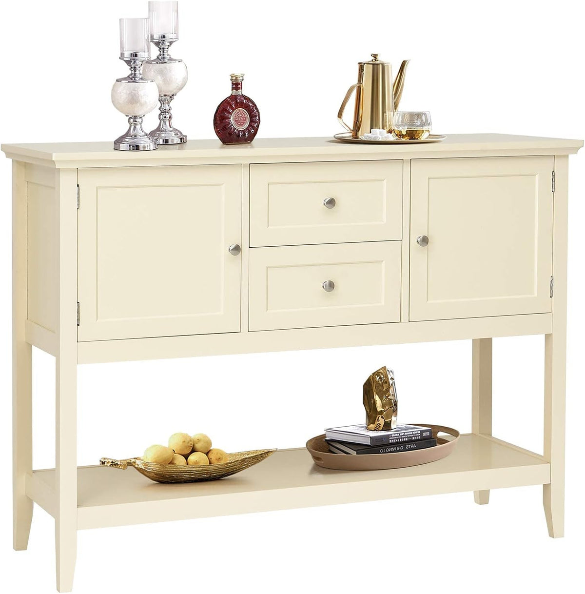 Grey Wooden Buffet Sideboard with 2 Drawers and 2 Cabinets P3165