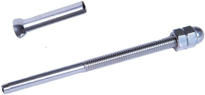 Stainless Steel Hand-Crimp Threaded Terminal Tensioner and Stemball Swage Combination Pack for 1/8 Cable Railing, Lot of 10 P424464