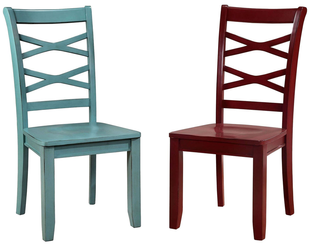 Red & Blue Side Chair Set of 2 A239