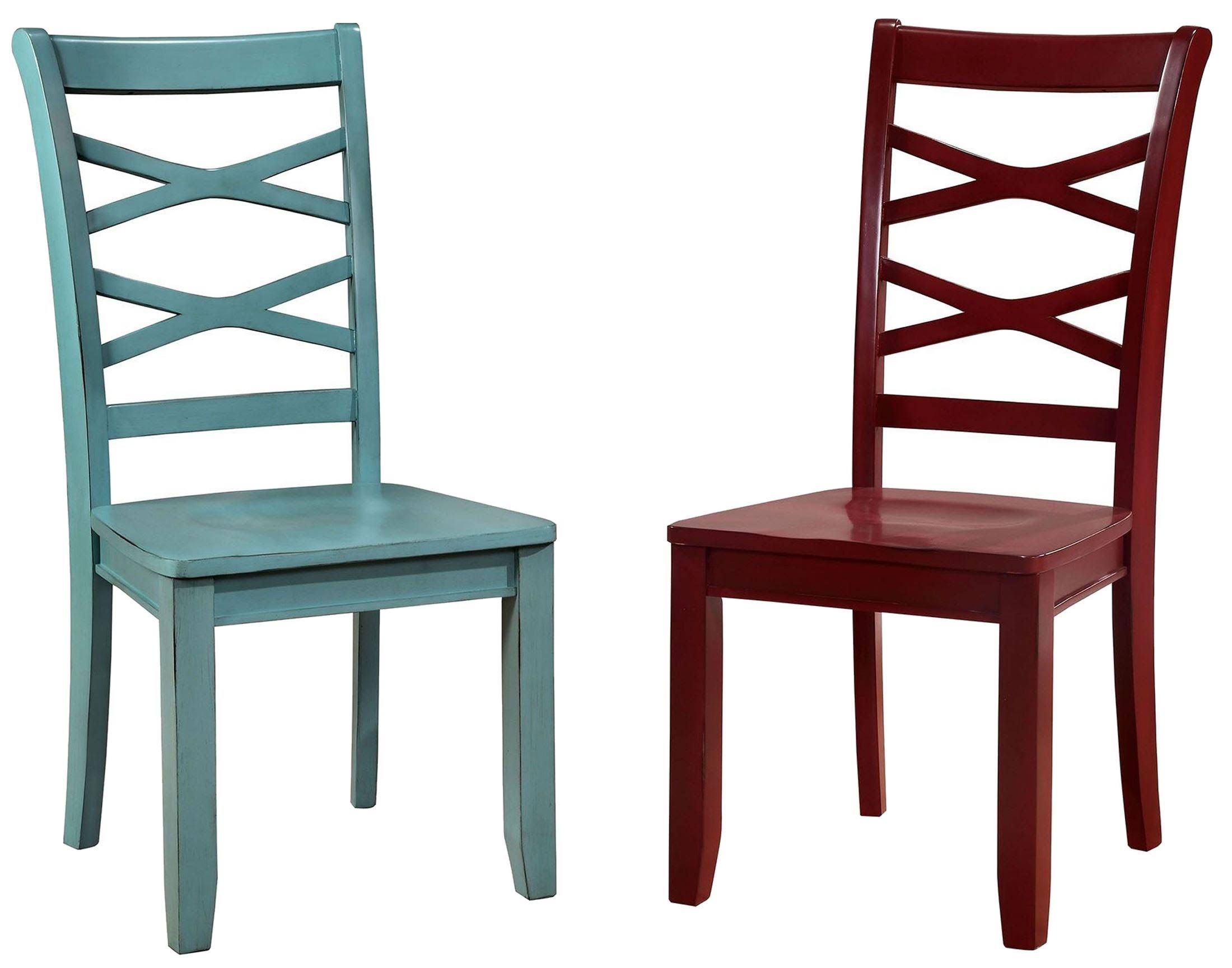 Red & Blue Side Chair Set of 2 A239