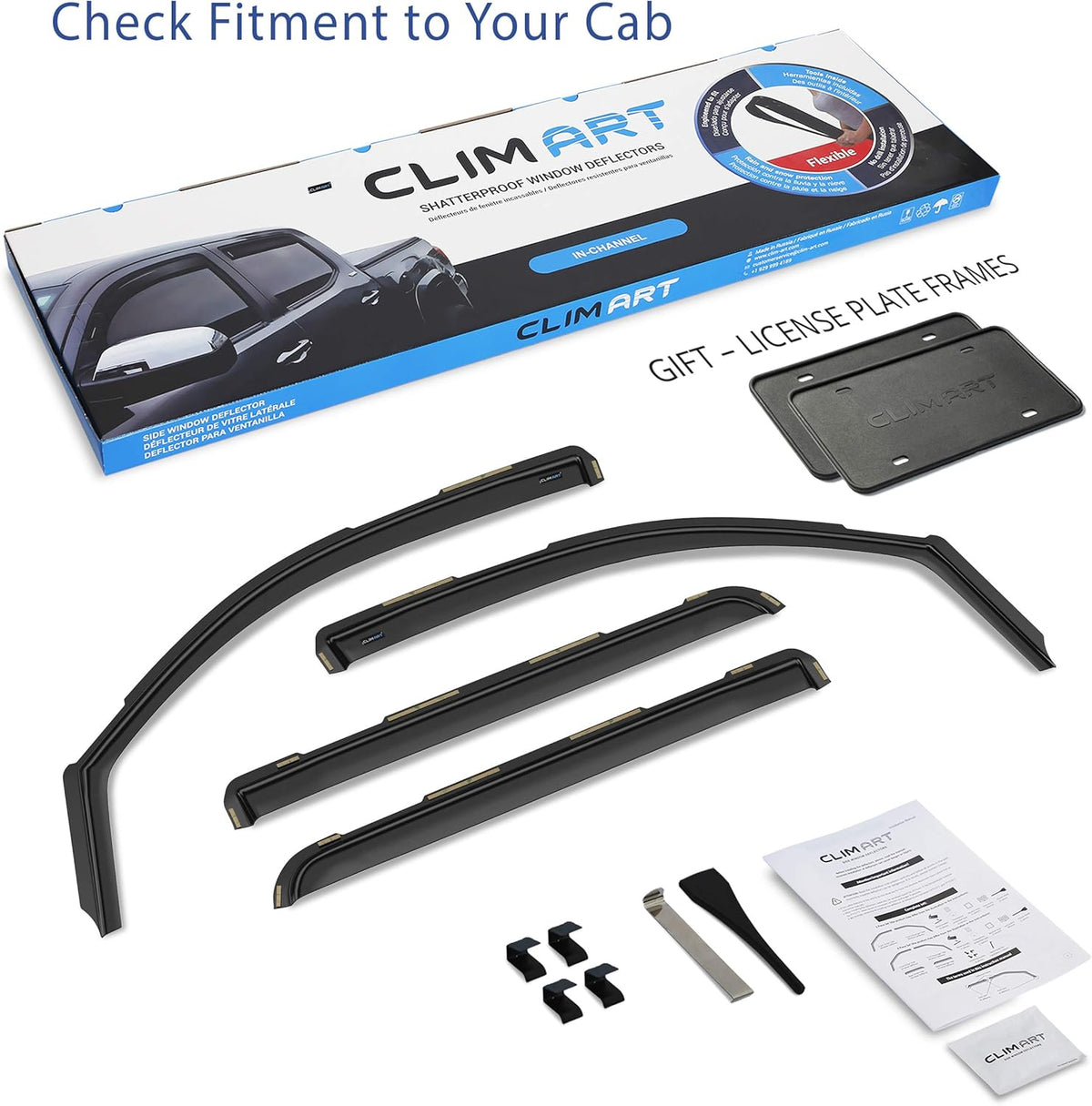 4pcs In-Channel Rain Guards for Chevrolet Silverado Crew Cab L803