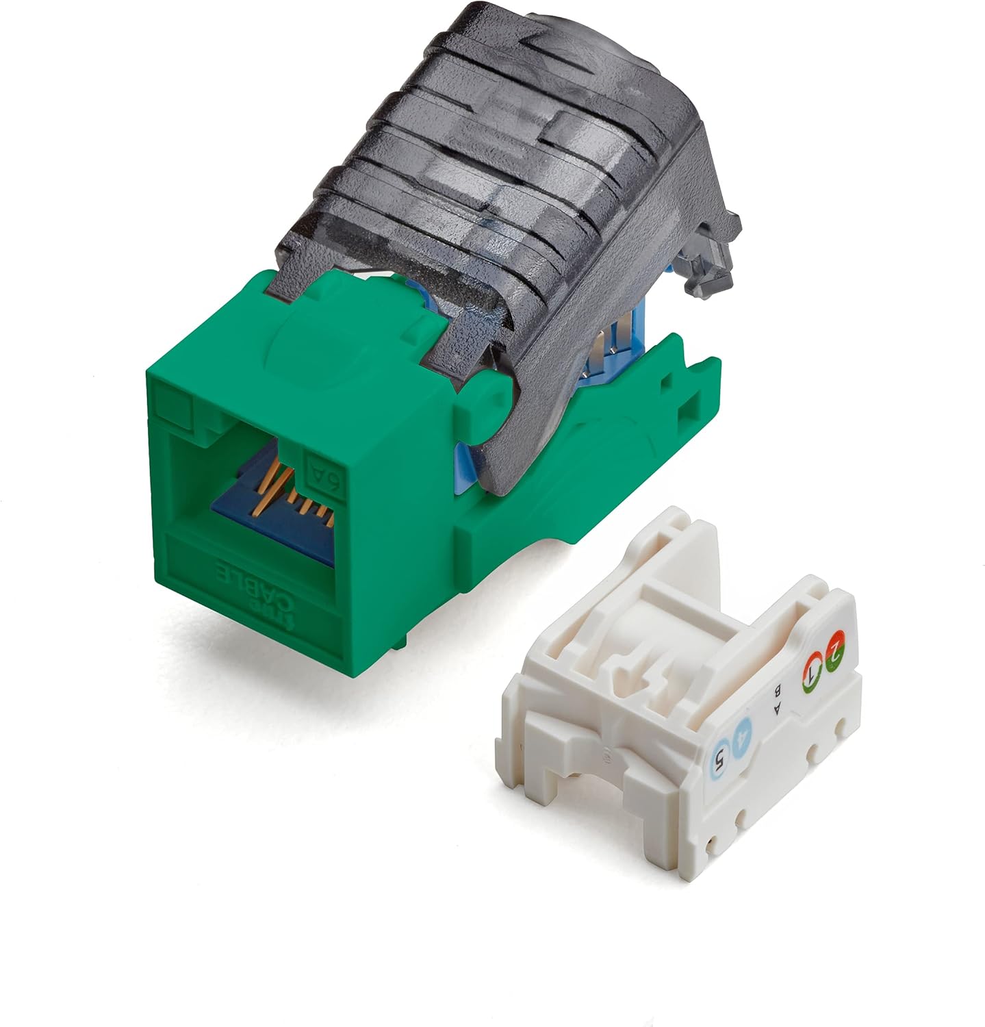 Cat6A Toolless Keystone Jack, Unshielded (UTP), RJ45 Female, White, 12 Pack Pack of 2 X21172
