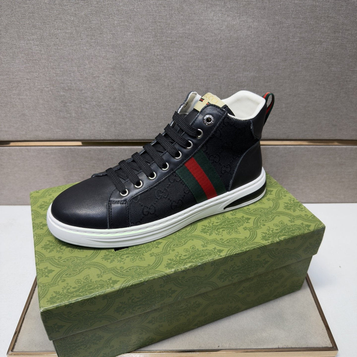 Gucci Men's Striped High-Top Sneakers
